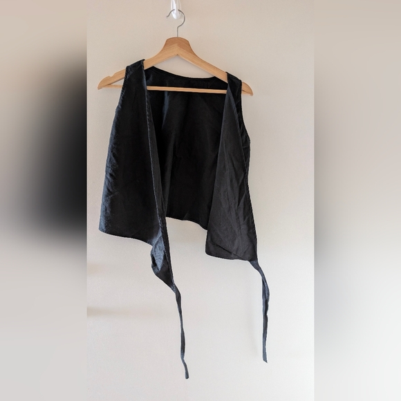 NWOT Aurorei Yuna Multi-Way Tank, Linen Wrap Top in Black - Picture 7 of 8